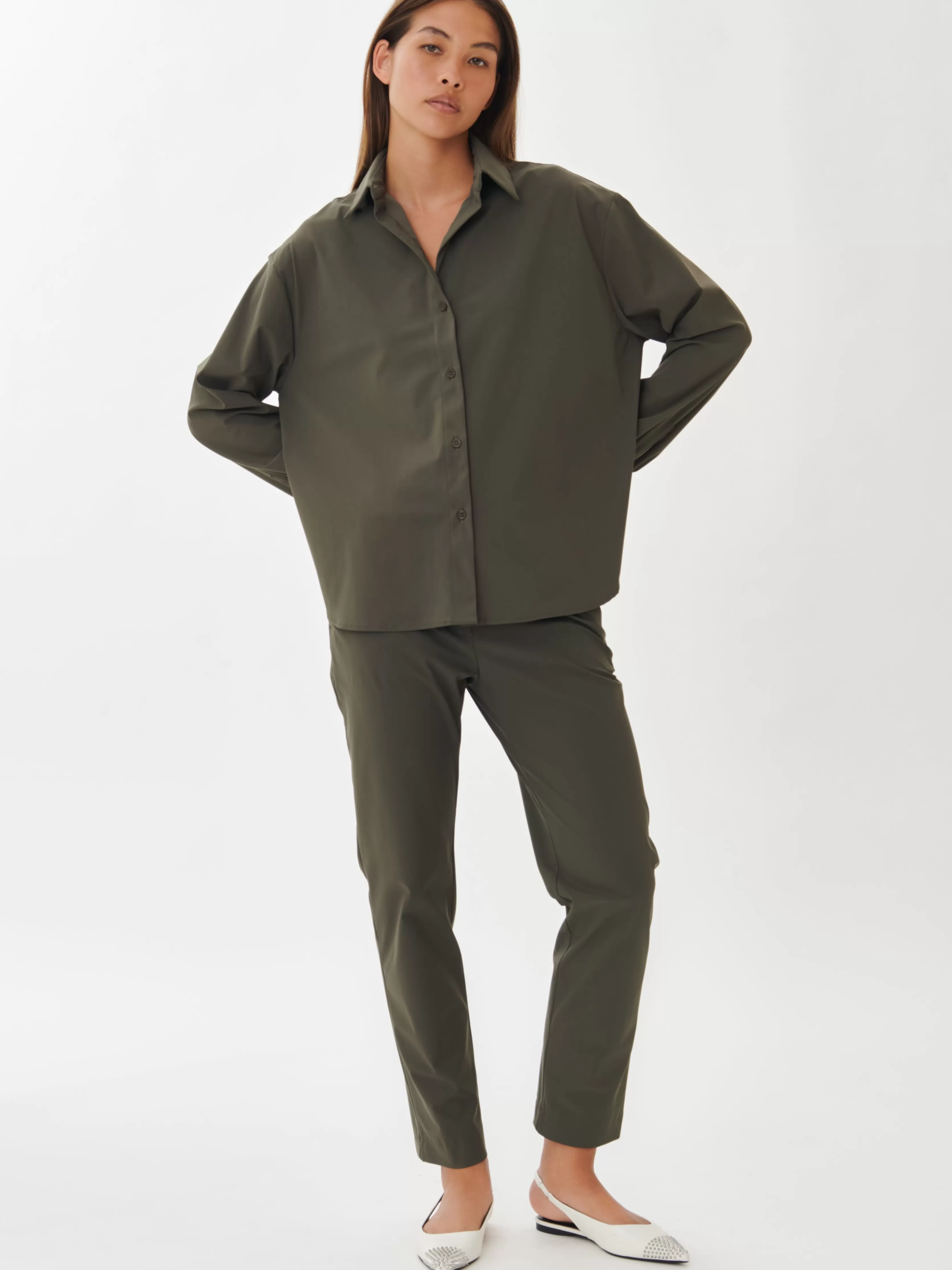 Jane Lushka Avine Blouse Technical Jersey | Army