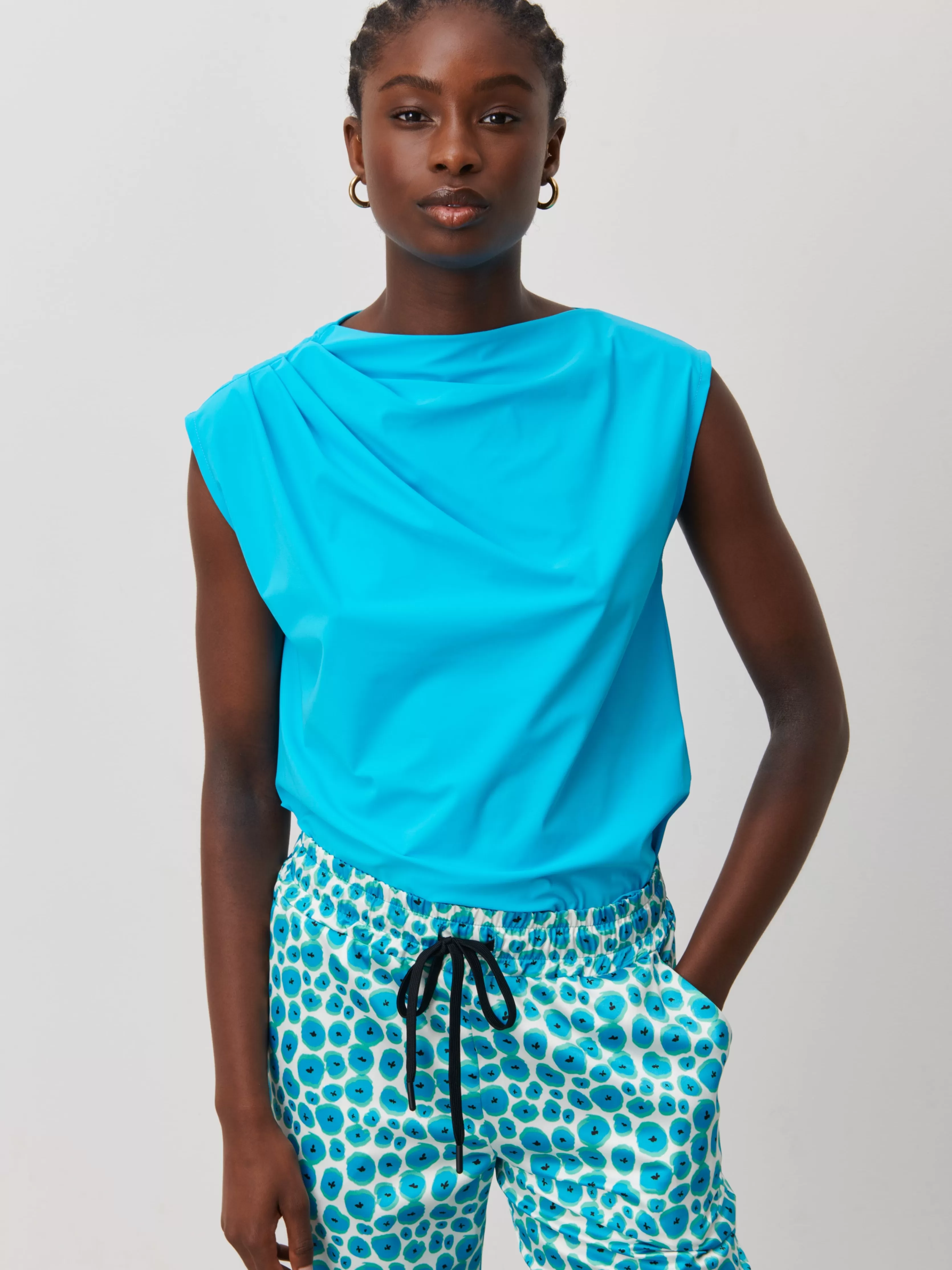 Jane Lushka Bloom Top Technical Jersey | Light Blue