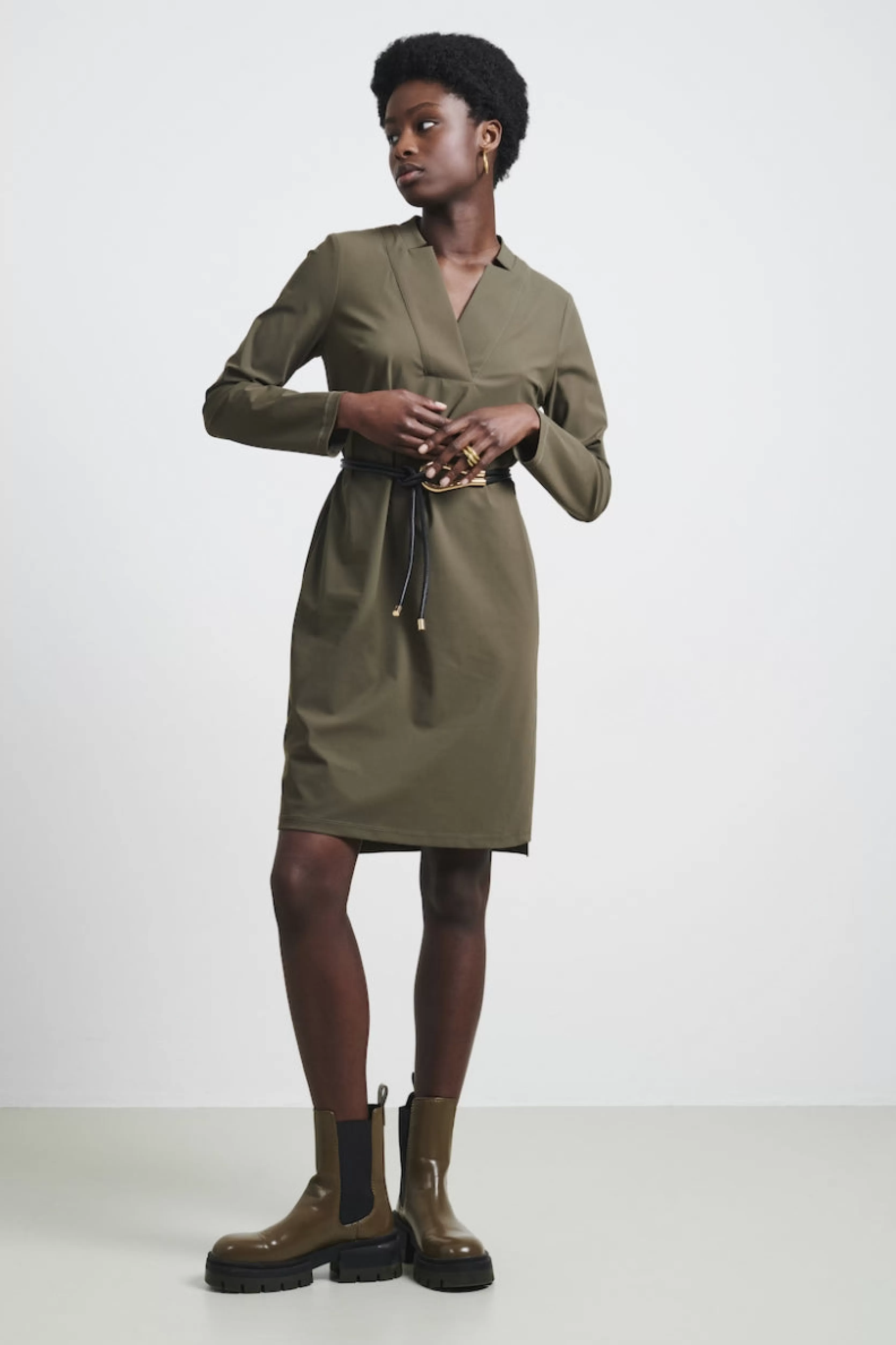 Jane Lushka Dress Kelly Technical Jersey | Army