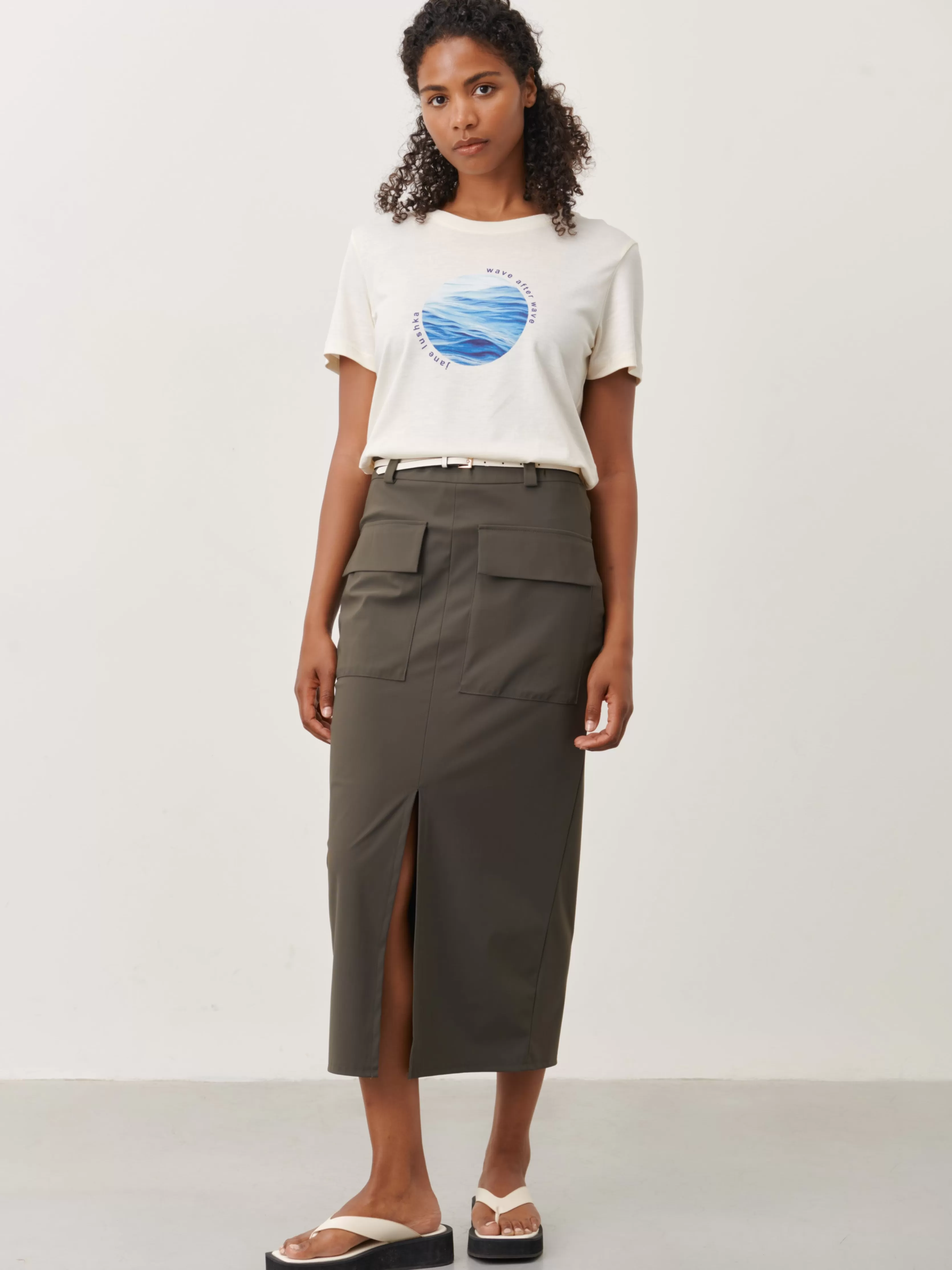 Jane Lushka Lara Skirt Technical Jersey | Army