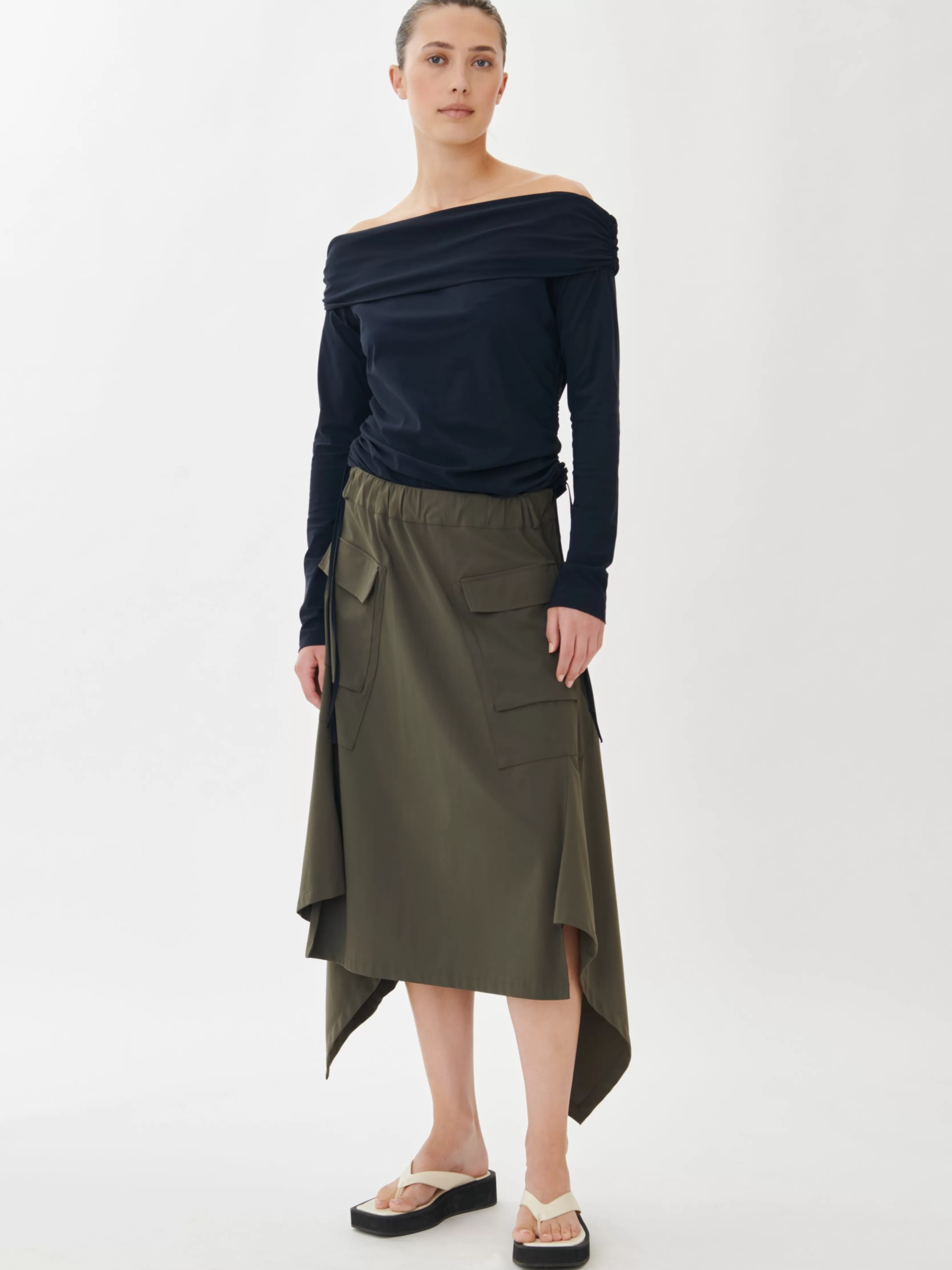 Jane Lushka Yanna Skirt Technical Jersey | Army